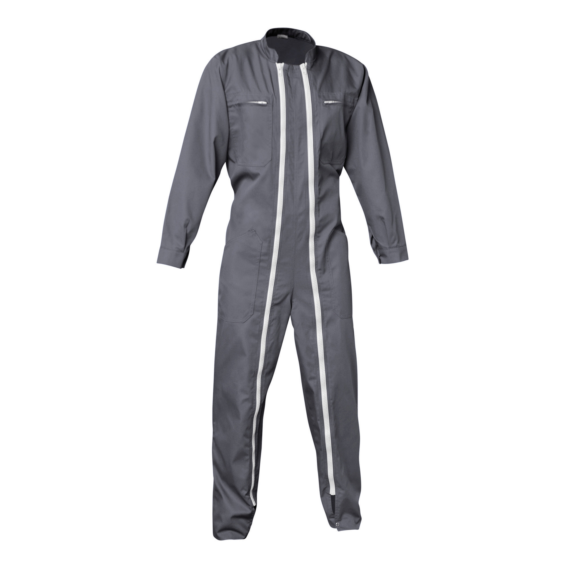 Combinaison de travail grise double fermeture, polycoton, taille XL