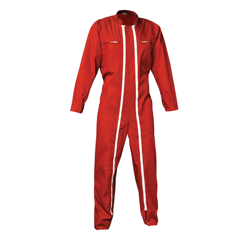 Combinaison de travail rouge double fermeture, polycoton, taille L