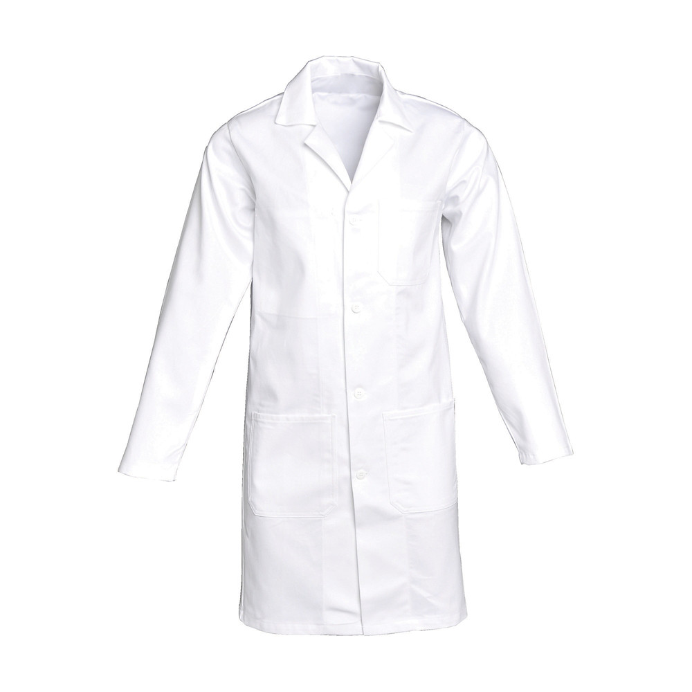 Blouse homme manches longues 100% coton blanc, taille 40 / 42