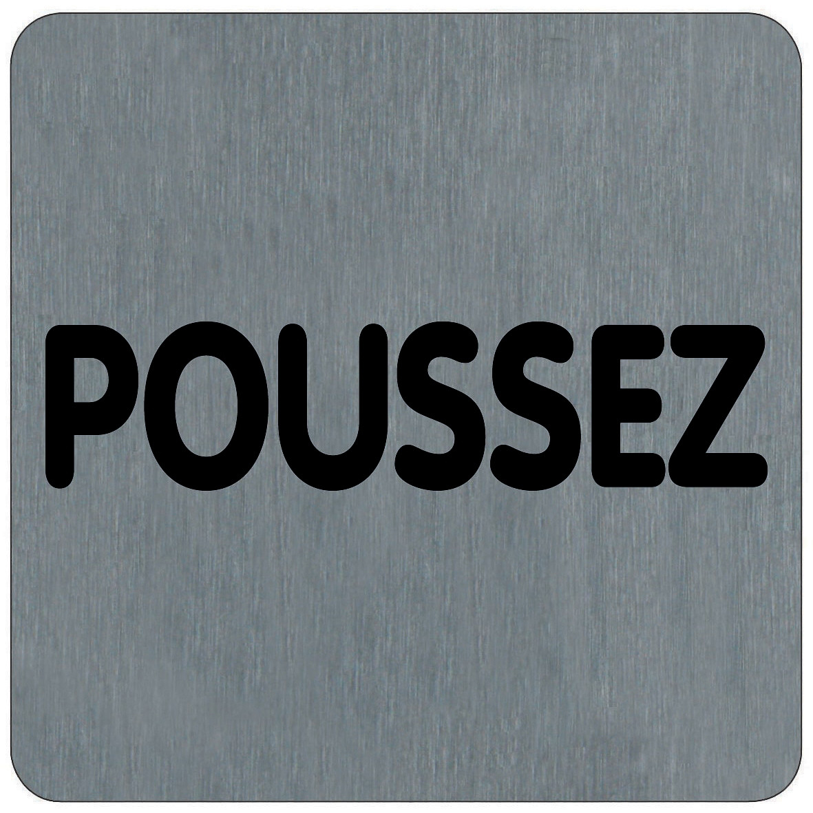 Plaquette de porte poussez 10 x 10 cm aluminium brossé