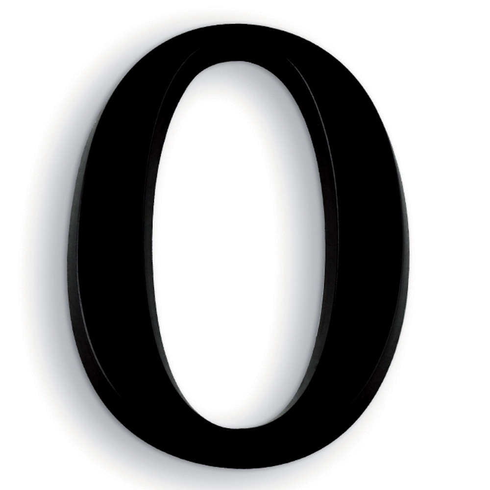 Chiffres autocollants « 0 » en relief, 40 mm, noirs, lot de 5