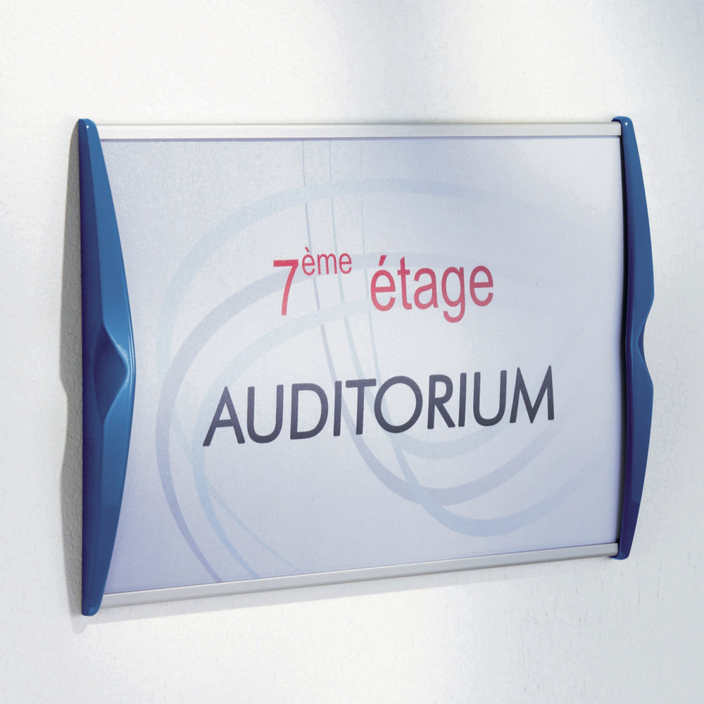 Plaque professionnelle personnalise Pyxis 21 x 14,85 cm bleue