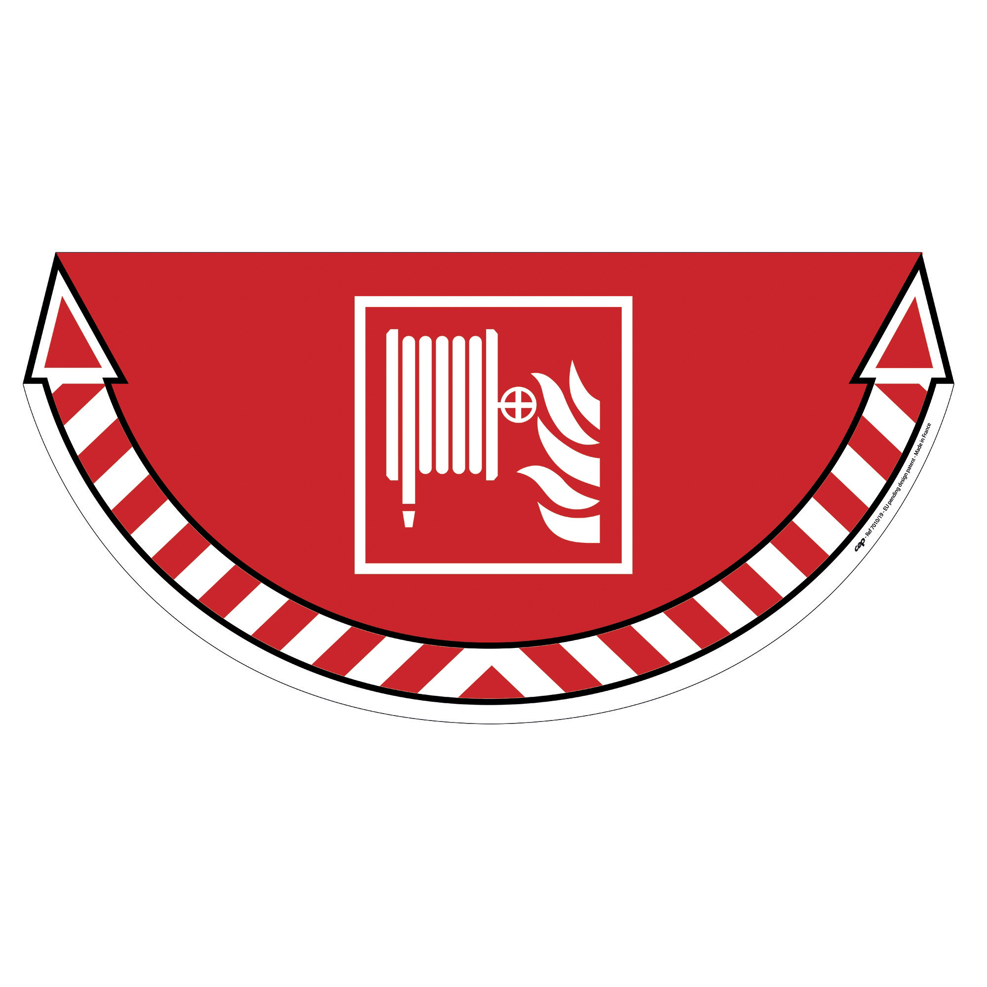 Sticker marquage au sol tuyau incendie CEP 700 x 350 mm PVC