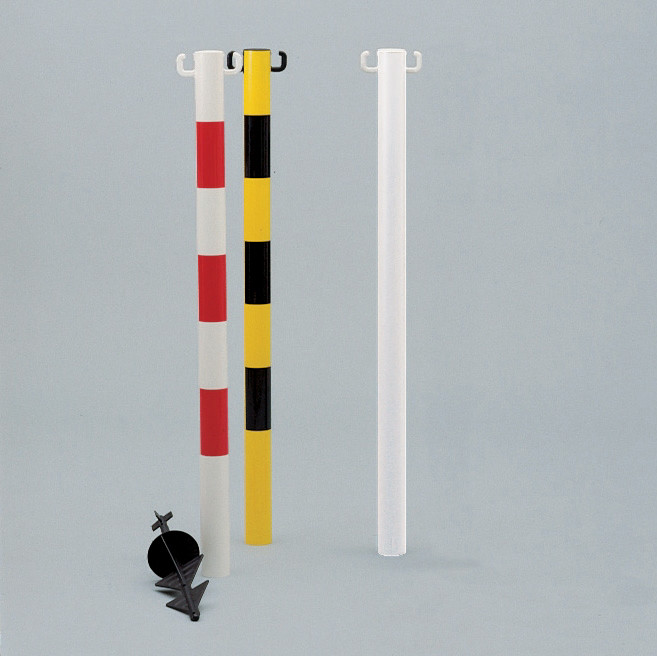 Poteau de signalisation PVC blanc sur pointe à enfoncer