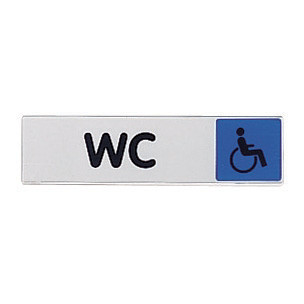 Plaquette de porte WC pour personnes handicapées 17 x 4 cm plexiglas