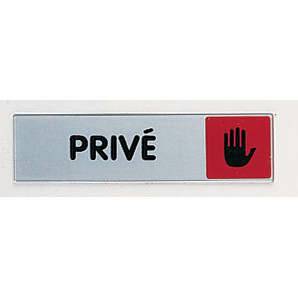 Plaquette de porte privé 17 x 4 cm plexiglas