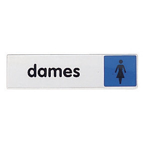 Plaquette de porte sanitaires et vestiaires dames 17 x 4 cm plexiglas