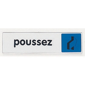 Plaquette de porte poussez 17 x 4 cm plexiglas