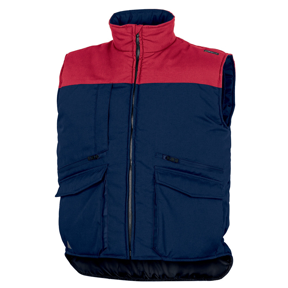 DELTA PLUS Gilets multipoches marine et rouge Delta Plus, taille L