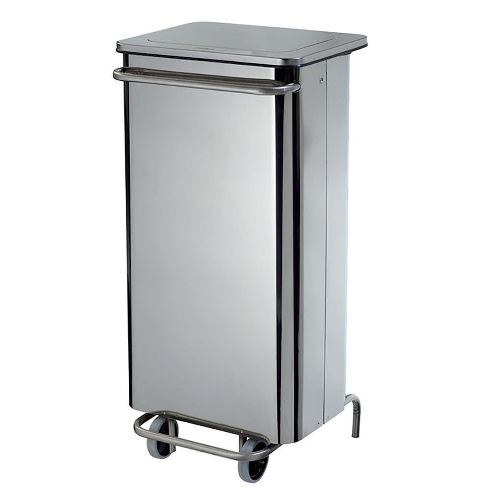 ROSSIGNOL Poubelle mobile à pédale 110 L Inox Rossignol