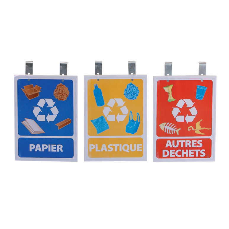 MOTTEZ Lot de 3 panneaux tri sélectif