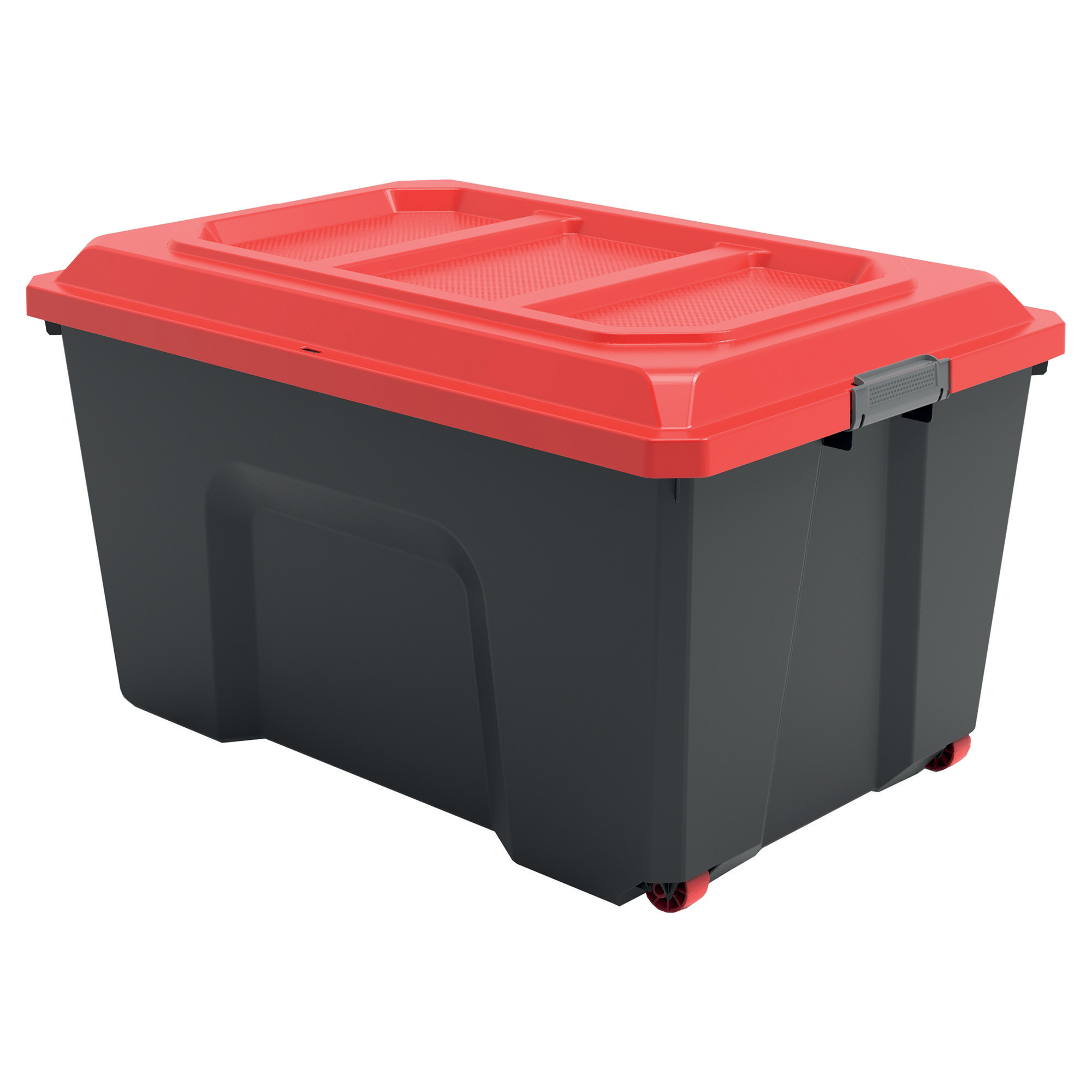 Bac de rangement à roulettes Sundis 135 L rouge et noir