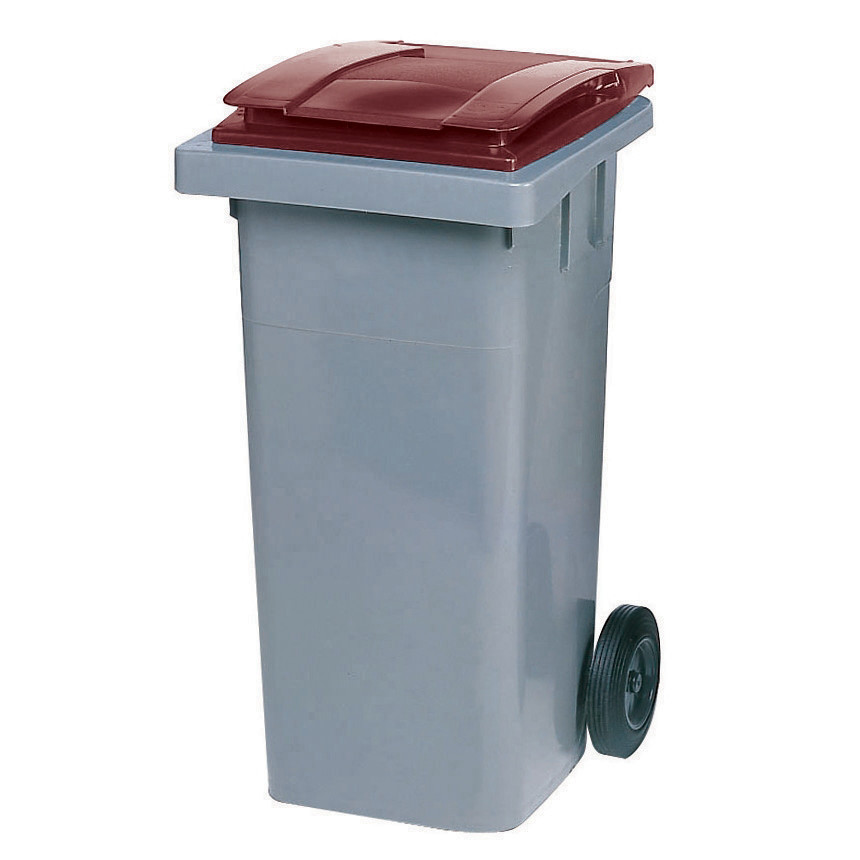 SULO Conteneur 2 roues SULO  prise frontale 140 L gris/ rouge