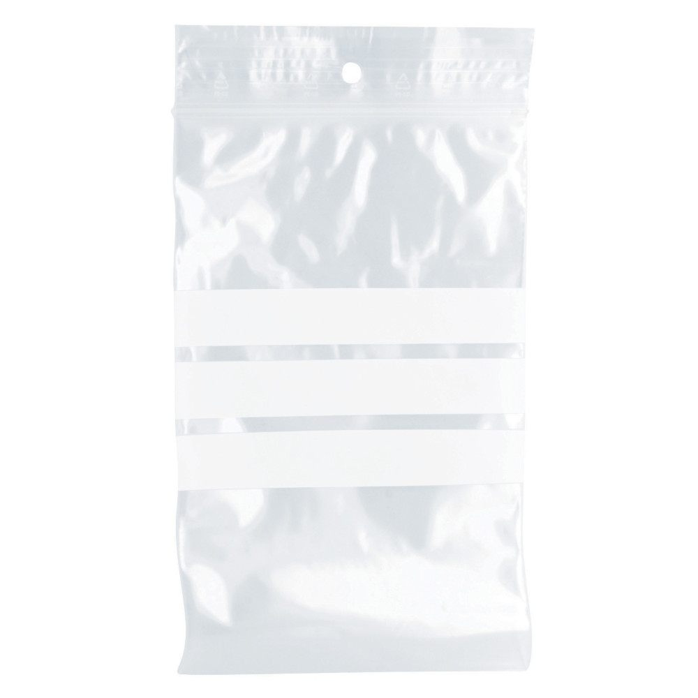 1000 sachets  fermeture zip avec bande d'criture, paisseur 50 microns, 10 x 15 cm
