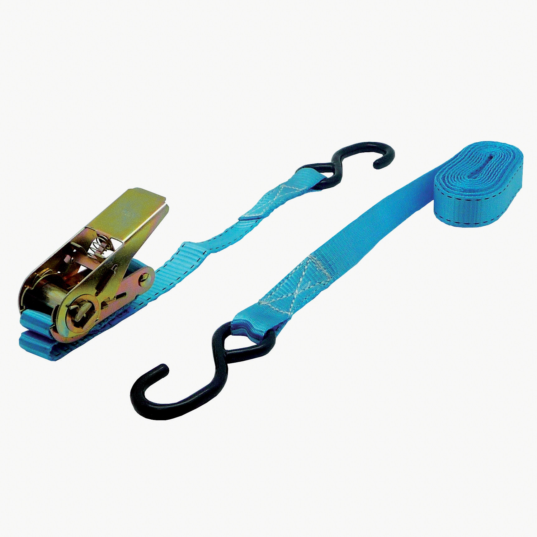 Sangle d'arrimage à cliquet et avec 2 crochets 5m x 25mm - Force 500 kg