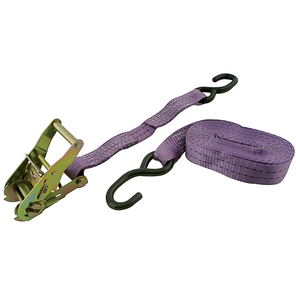 Sangle 6m x 35 mm  cliquet avec 2 crochets 1200 kg
