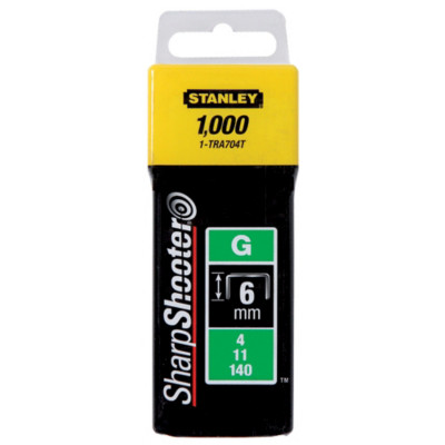 1000 agrafes type G 6 mm Stanley TRA704T