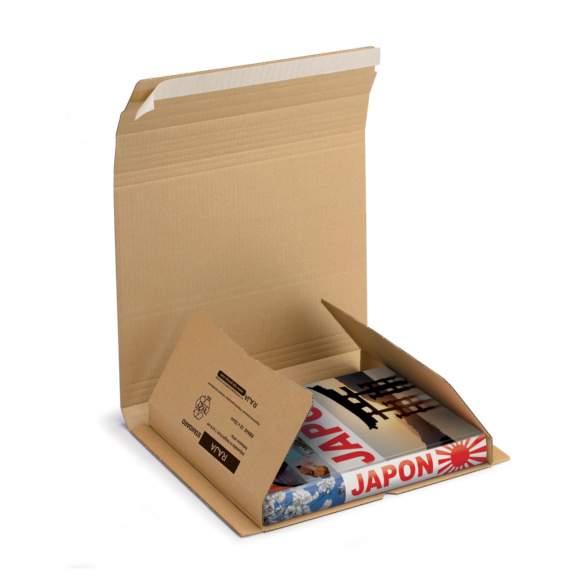 Étui postal carton brun fermeture adhésive Raja Standard 32x32 cm, lot de 25