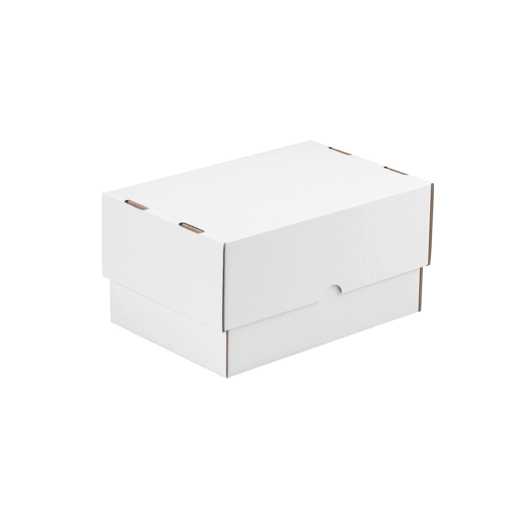 Caisses carton télescopique blanche simple cannelure 30,5 x 21,5 x 10,5/18 cm, lot de 25