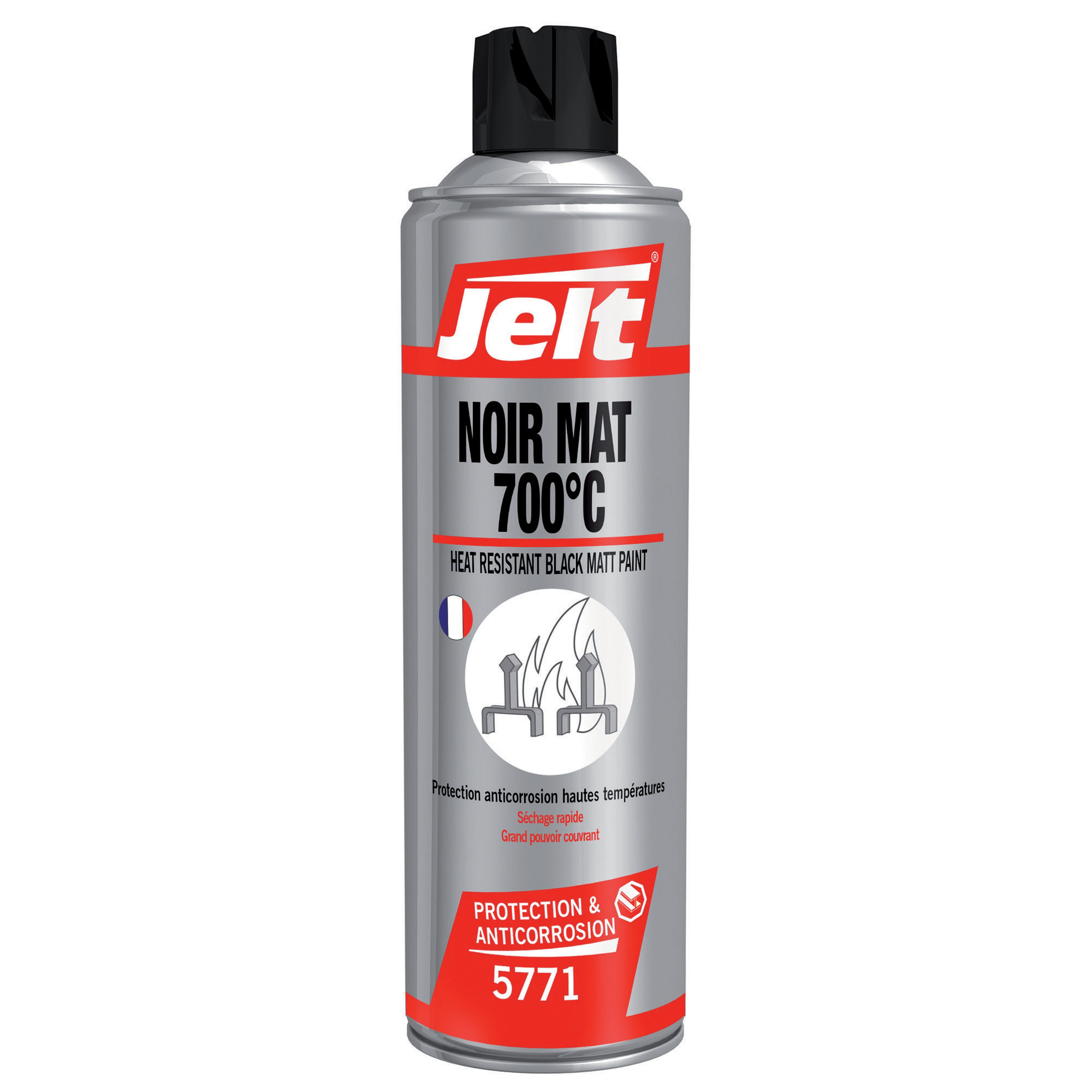 JELT Peinture de protection Noir Mat 700°C Jelt 400 ml