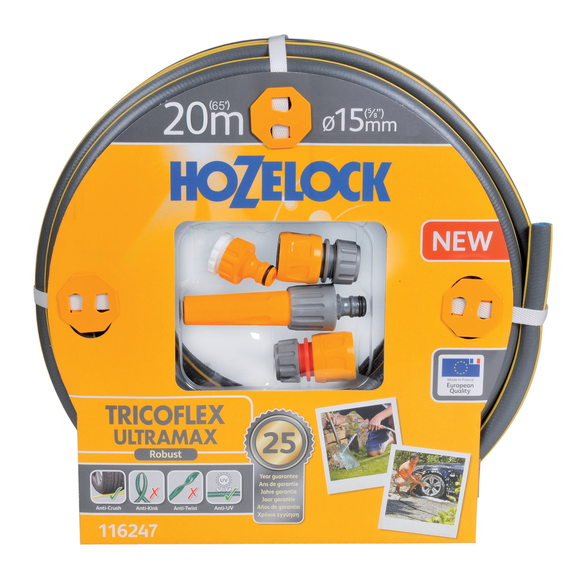HOZELOCK Kit tuyau arrosage Hozelock Tricoflex Ultramax diam 15 mm L 20 m