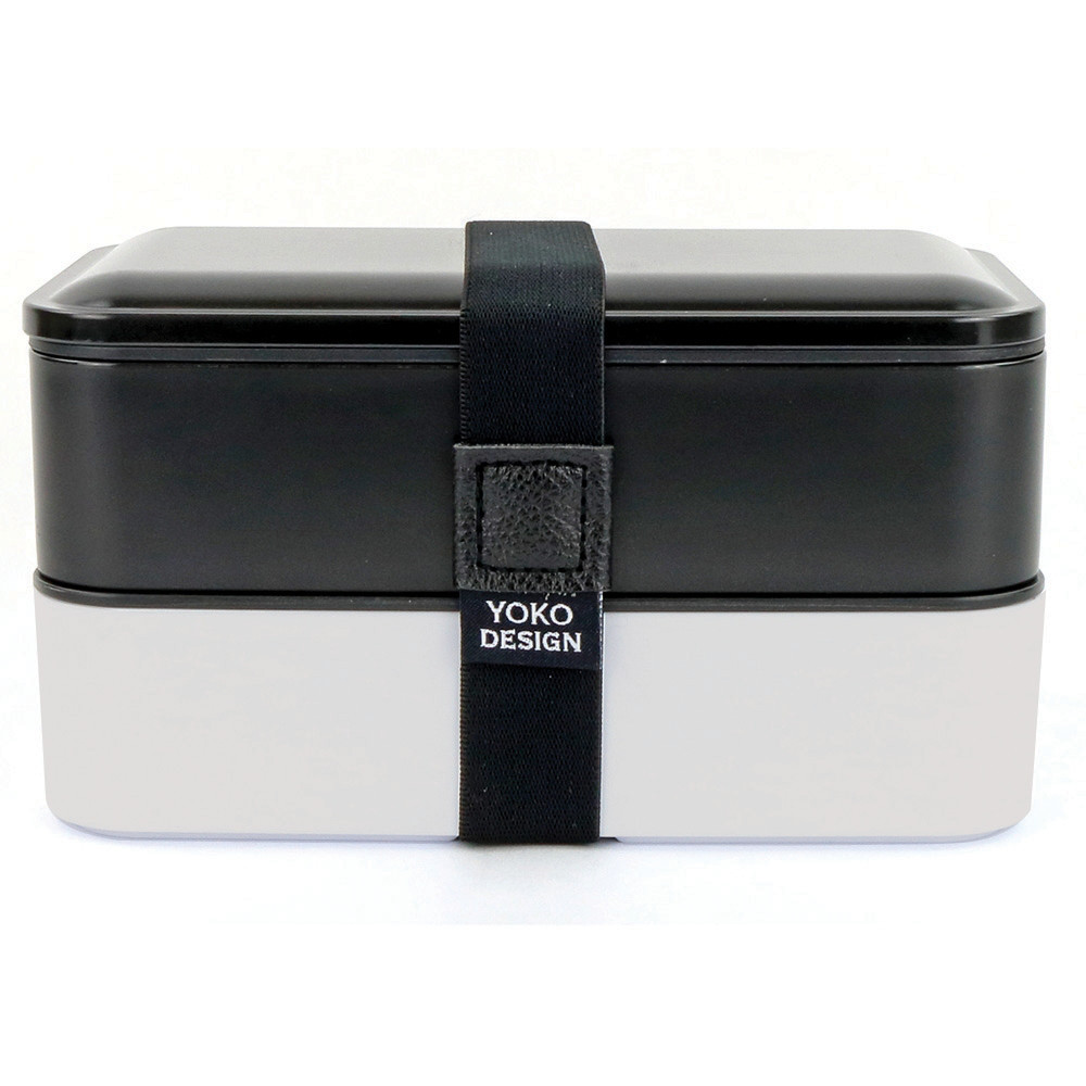 Lunch Box Yoko Design, 2 compartiments, 1200ml, coloris noir et blanc