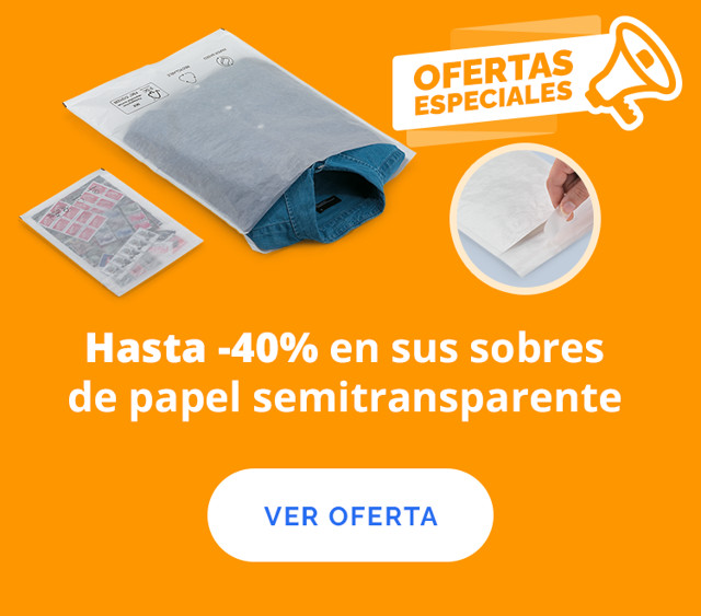 Hasta -40% en sus sobres de papel semitransparente