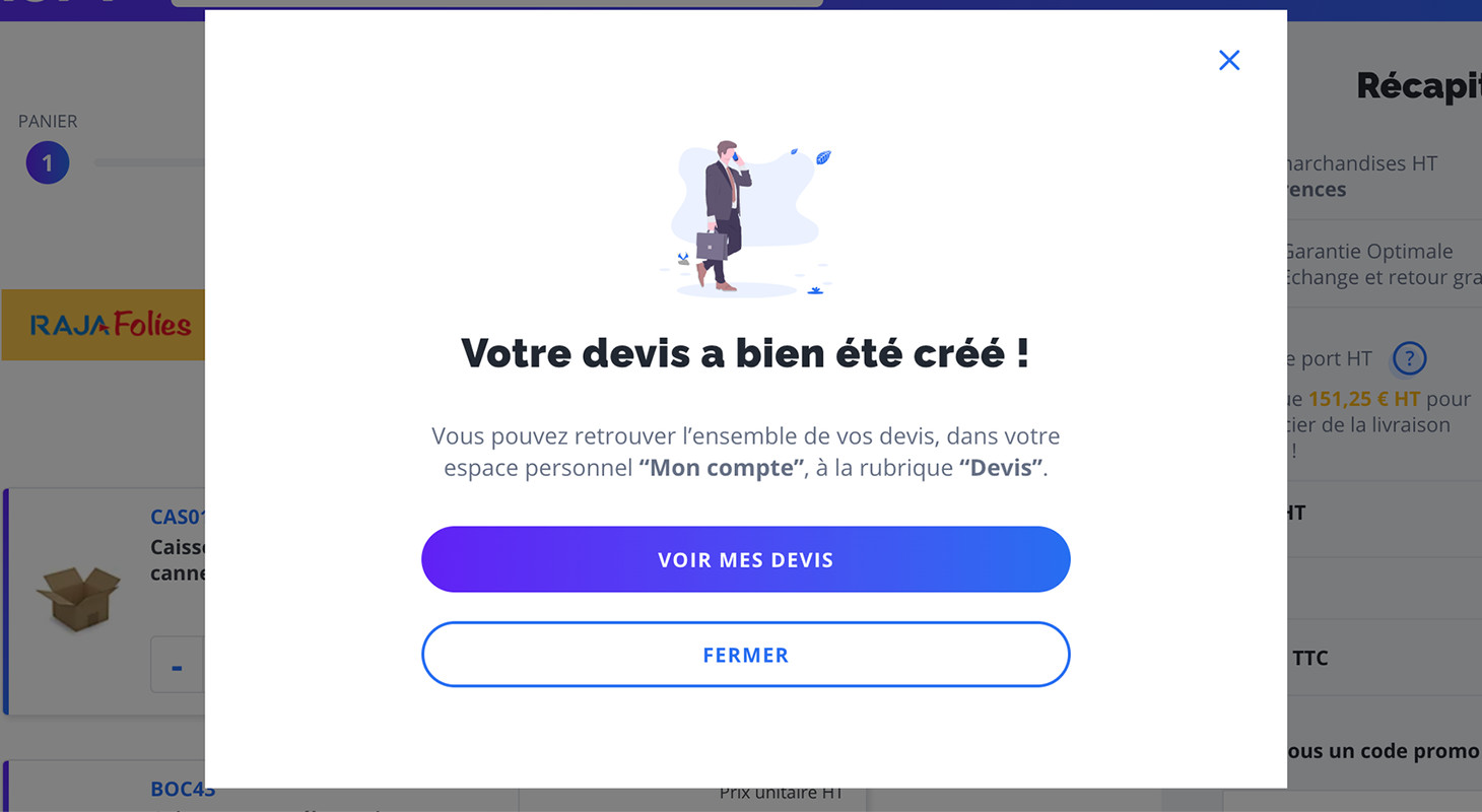 Case Email de réception de la facture électronique