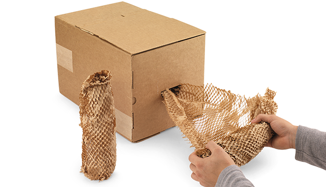 Papier alvéolé en boîte distributrice