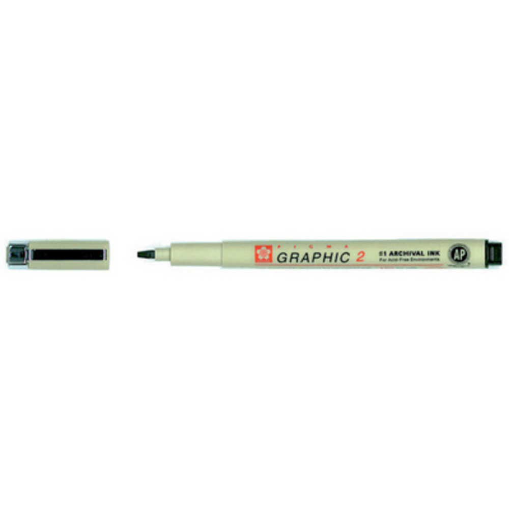 Stylo Sakura Pigma Graphic Pen 2mm schwarz 1x - vue 2