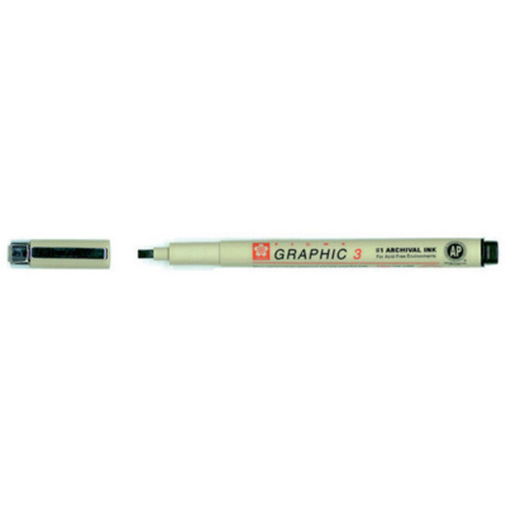 Stylo Sakura Pigma Graphic Pen 3mm schwarz 1x - vue 2