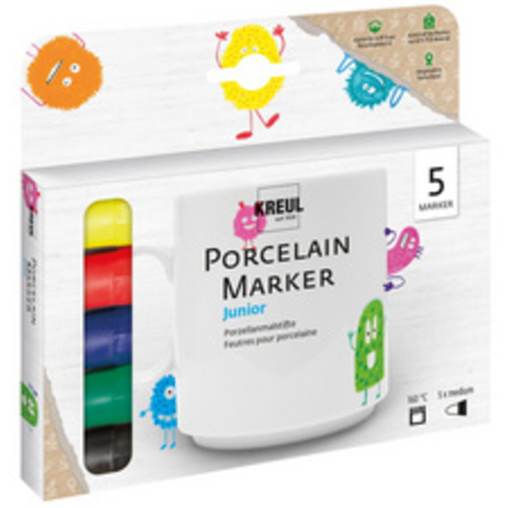 Marqueur pour porcelaine medium 'Junior', set de 5
