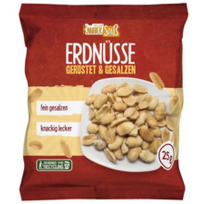 Cacahuètes, dans un sachet unitaire à 25 g