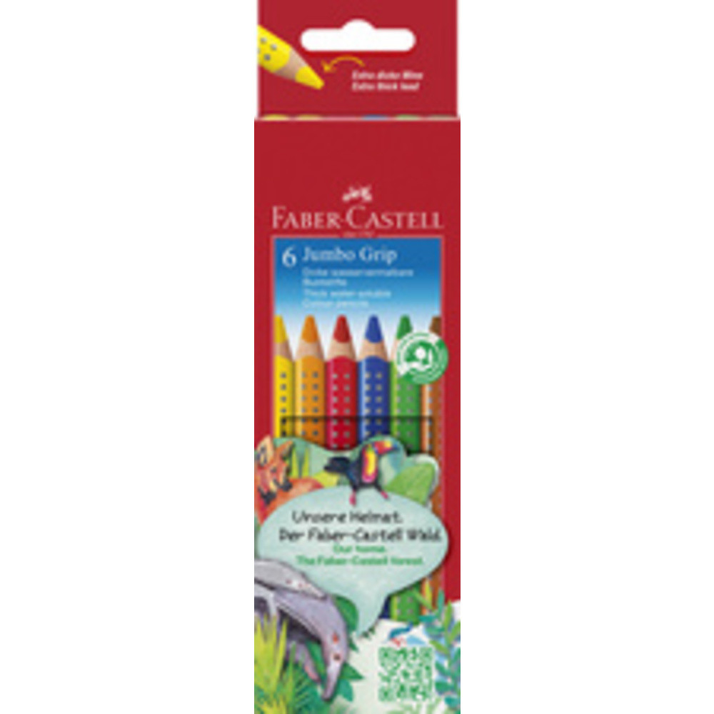 FABER-CASTELL Crayons de couleur JUMBO GRIP, tui en carton