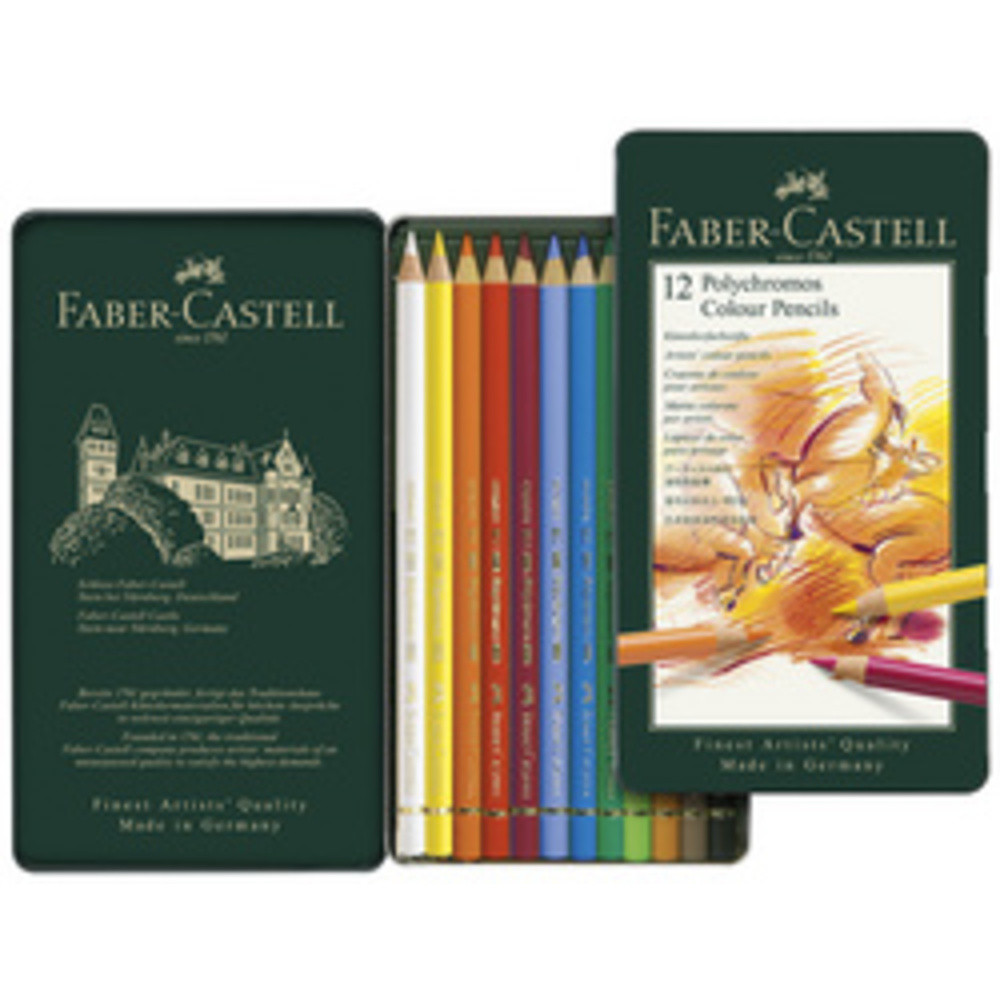 Crayons de couleur POLYCHROMOS, étui en métal