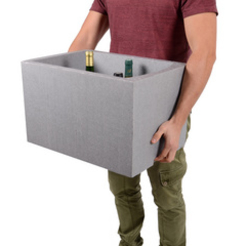 Porte-bouteilles, pour 6 bouteilles, polystyrène, gris