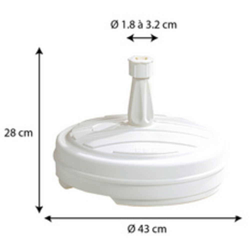 Pied de parasol, plastique, rond, 430 mm, gris foncé
