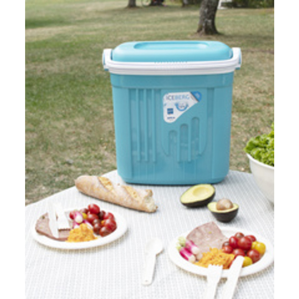 Glacière ICEBERG, 8 litres, bleu clair/blanc