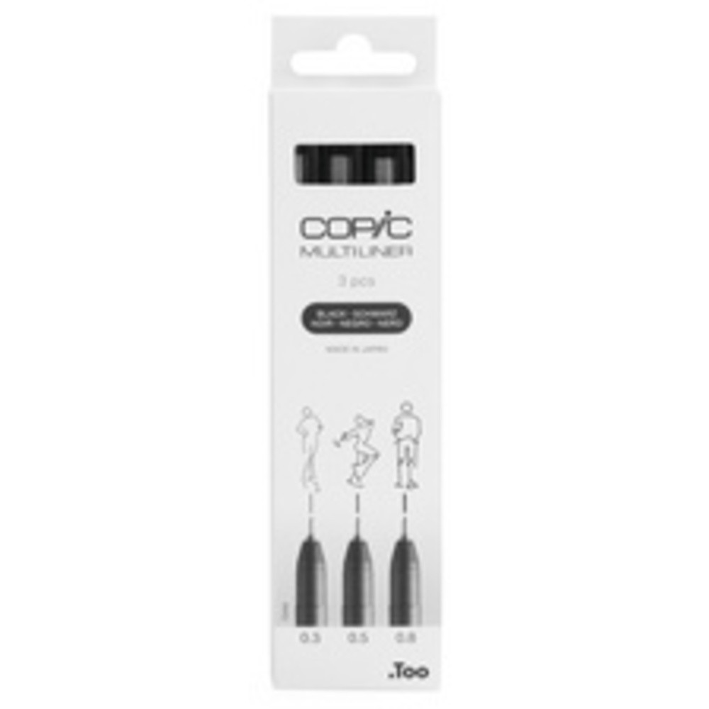 Feutre fin MULTILINER, set de 3, noir