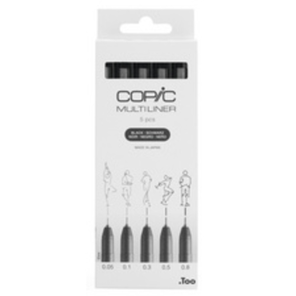 Feutre fin MULTILINER, set de 5, noir