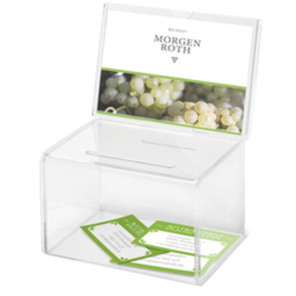 DEFLECTO Urne promotionnelle, en acrylique, transparent