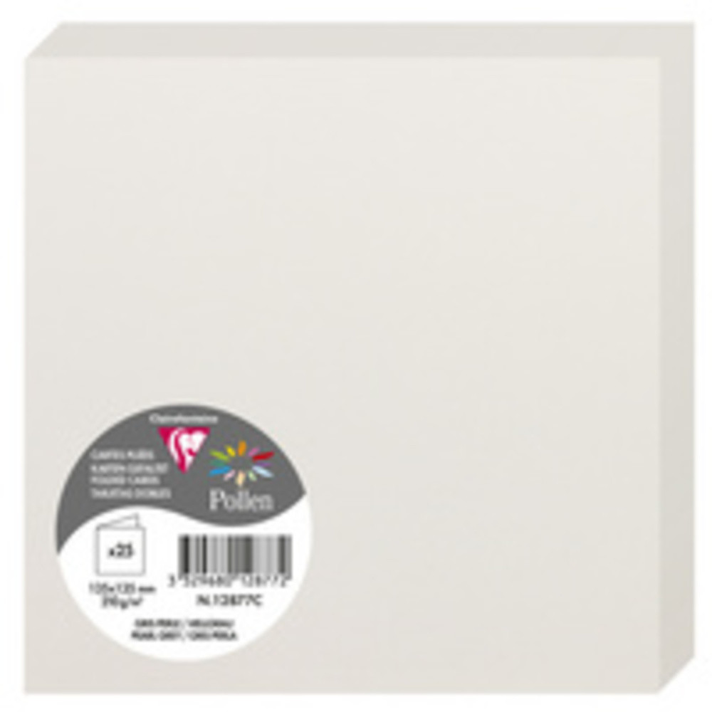 POLLEN BY CLAIREFONTAINE Carte double 135 mm, blanc iris