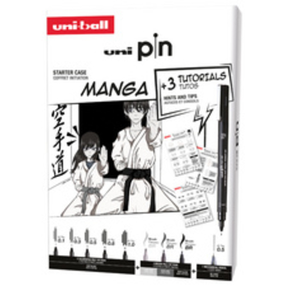 Stylo Uni ball Instruments d'écriture uni pin édition MANGA étui de 9 pièces comprenant : 5 fineliners uni pin 9x - vue 2