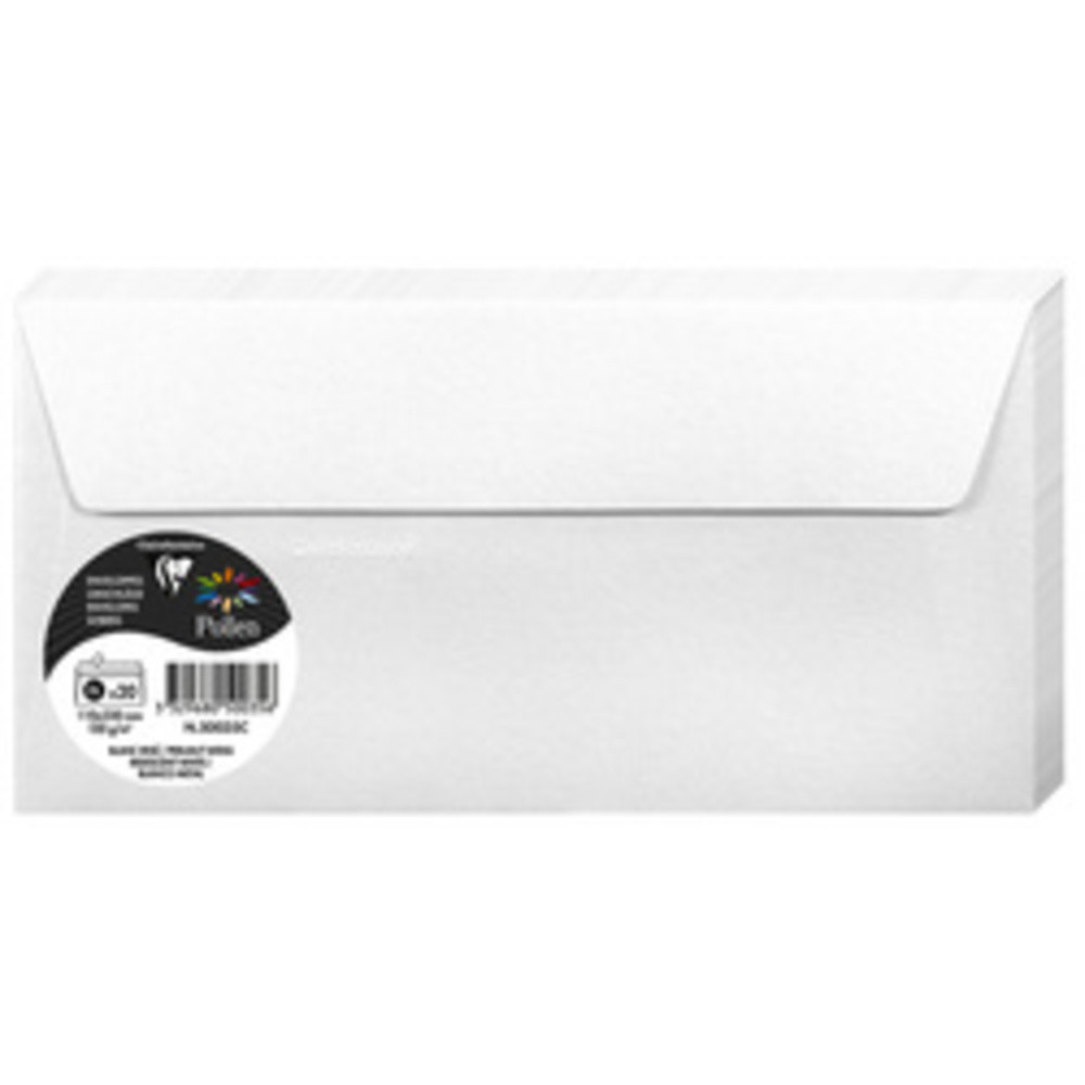 POLLEN BY CLAIREFONTAINE Enveloppes DL, blanc iris
