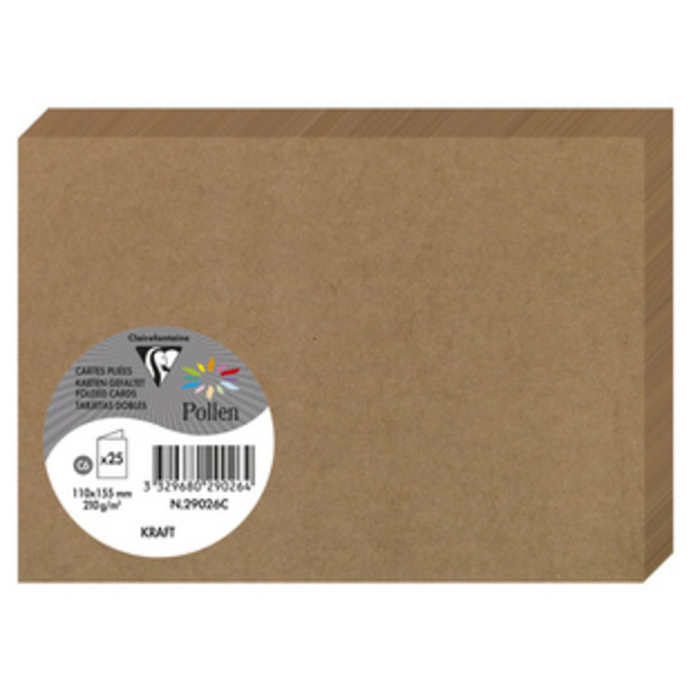 POLLEN BY CLAIREFONTAINE Carte double kraft, 160 x 160 mm