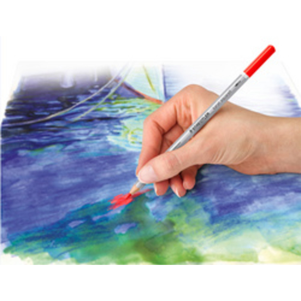 Bo&icirc;te m&eacute;tal de 12 crayons de couleur aquarellables Karat Steadtler