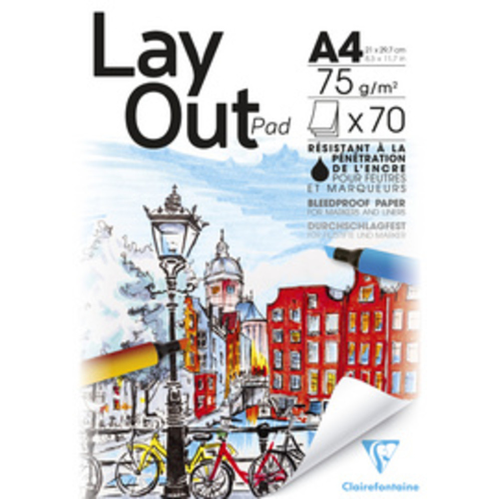 Bloc Layout, A3, uni, 75 g/m2, blanc
