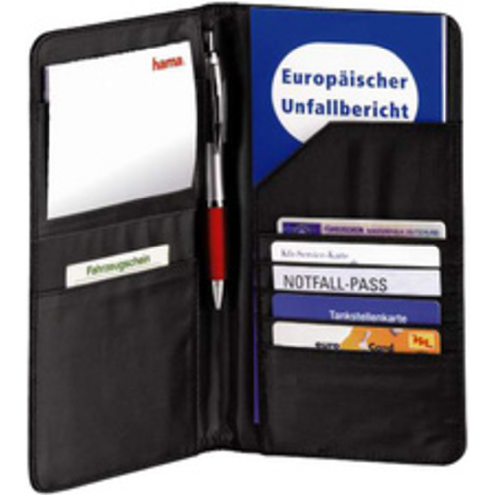 HAMA Etui pour les papiers de voiture en nylon, noir
