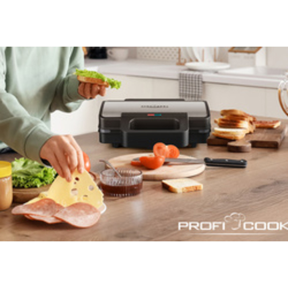 ProfiCook Appareil à Sandwich Croque-monsieur Inox PC-ST1315-inox - vue 2