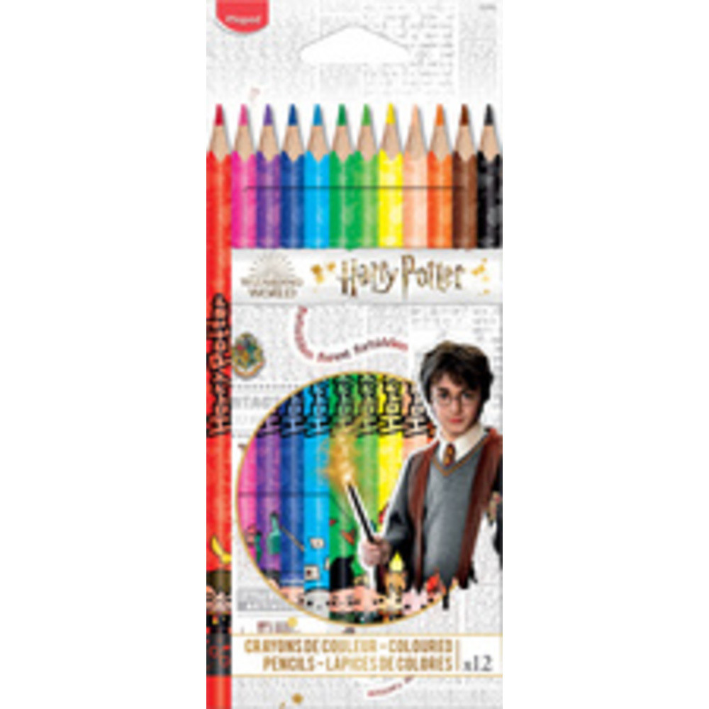 Maped 12 Crayons de Couleur Harry Potter Idéal Fournitures Rentrée Scolaire Pochette Carton 832053 - vue 2